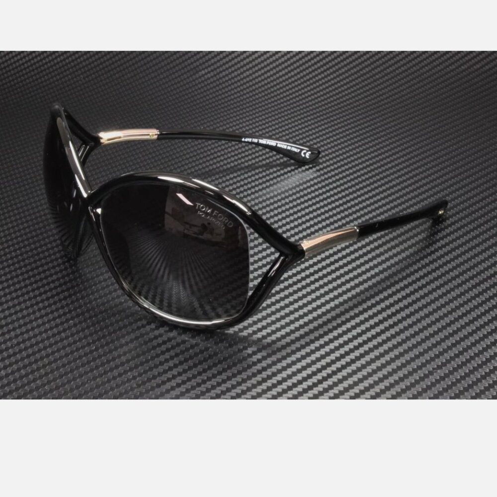 Tom Ford Whitney Shiny Black Polarized Grey 64 mm Women's Sunglasses